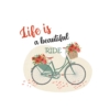 Kép 2/4 - Life is beautiful | bicikli mintás kislány póló