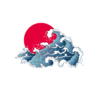 Kép 2/5 - Japán hullámok | grafikás női hosszúujjú felső