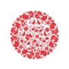 Kép 4/4 - Kalocsai piros kör | grafikás női pamut pulóver