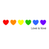Kép 2/3 - Love is love | grafikás női pamutpóló