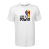Kép 1/3 - Love is power | grafikas férfi pamutpóló