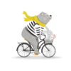 Kép 2/4 - Biciklis medve  | grafikás lány pamutpóló