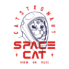 Kép 2/4 - Space cat | grafikás férfi pamutpóló