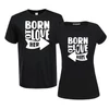Kép 2/8 - Born to love her/ him | grafikás páros pamutpóló