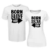 Kép 6/8 - Born to love her/ him | grafikás páros pamutpóló