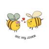 Kép 3/4 - Bee my lover | grafikás férfi pamutpóló