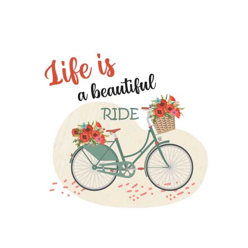 Life is beautiful | bicikli mintás vászontáska