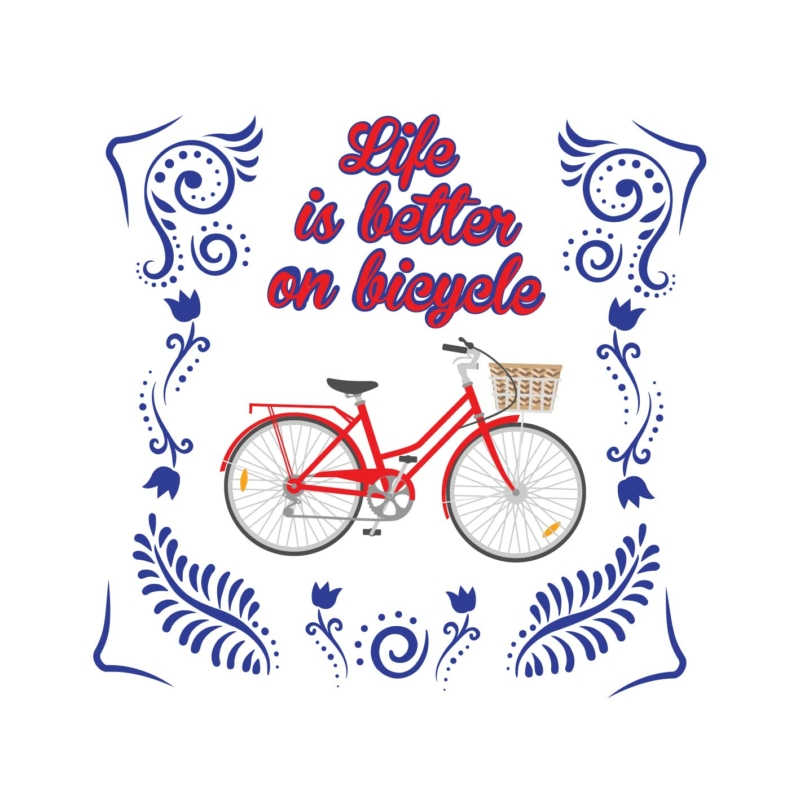 Life is better | bicikli mintás kislány póló