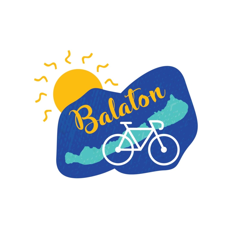Kék Balaton | bicikli mintás férfi póló