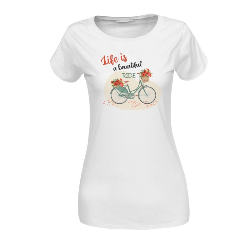 Life is beautiful | bicikli mintás női póló