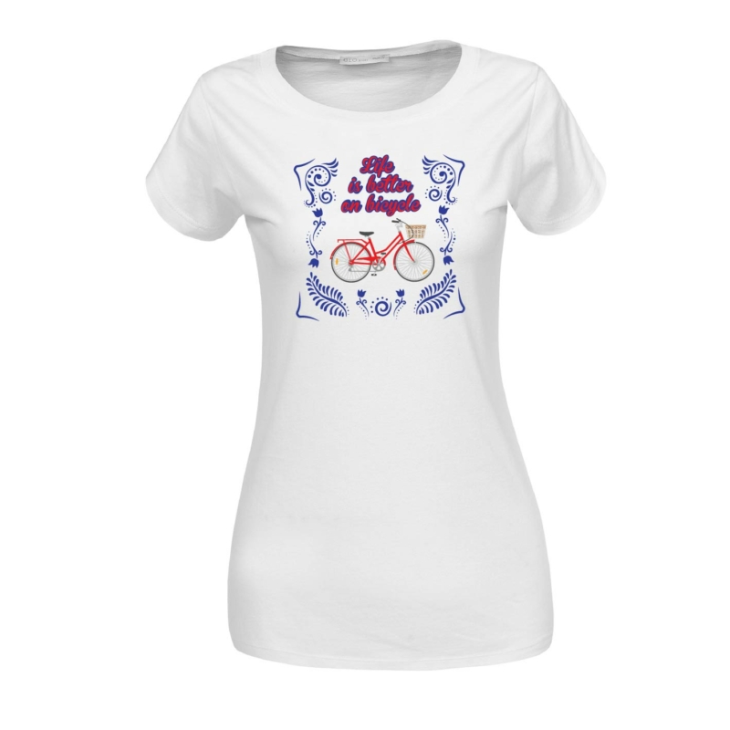 Life is better | bicikli mintás női póló