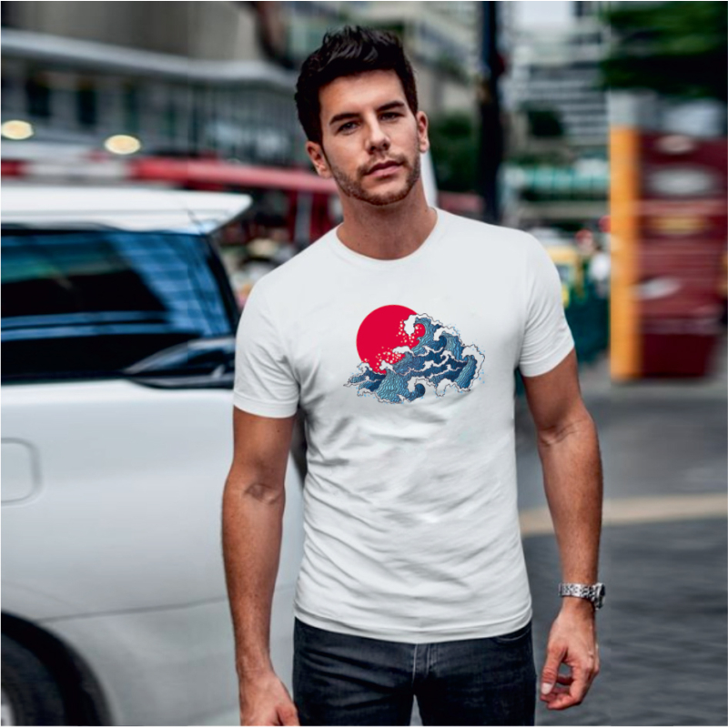 Japán hullámok | grafikás férfi póló