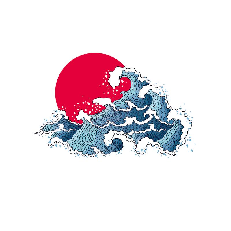 Japán hullámok | grafikás női póló