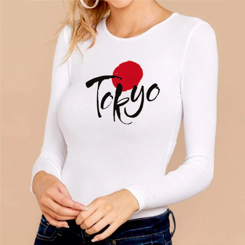 Tokyo | grafikás női hosszúujjú felső