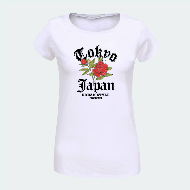 Japán rózsa| grafikás női póló
