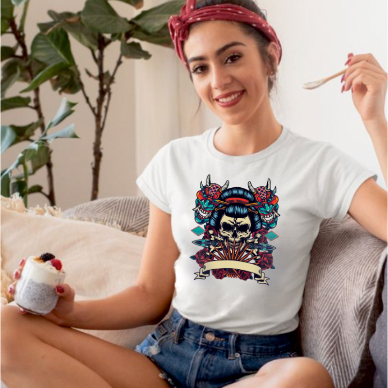 Szamuráj koponya | grafikás női póló