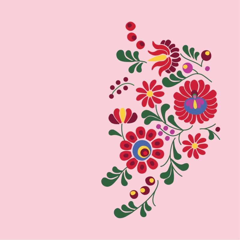 Matyó virágok | grafikás női pamutpóló