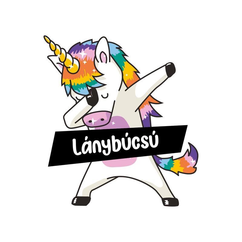 Unikornis lánybúcsú | grafikás lánybúcsús női pamutpóló
