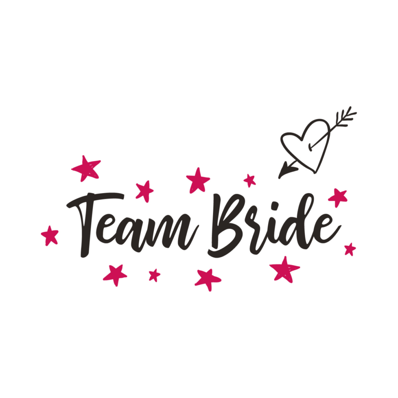 Team Bride&Stars | grafikás lánybúcsús női pamutpóló