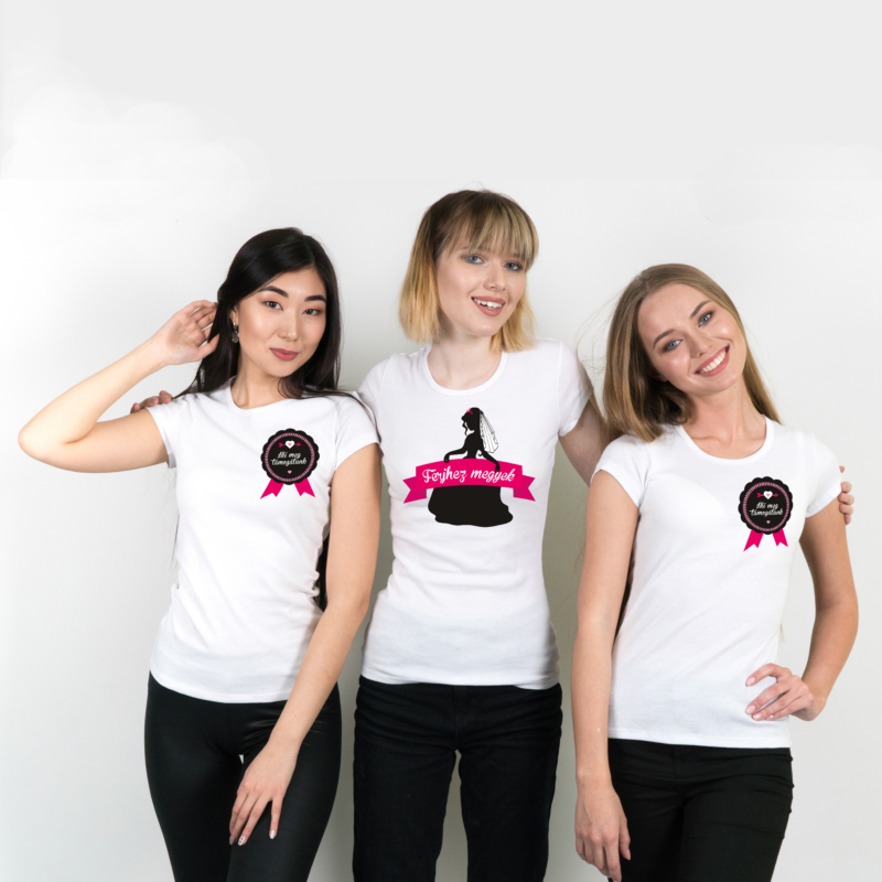 Támogató csapat jelvény | grafikás lánybúcsús női pamutpóló