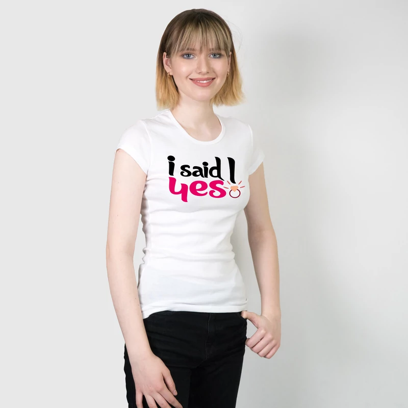 I said yes! | grafikás lánybúcsús női pamutpóló