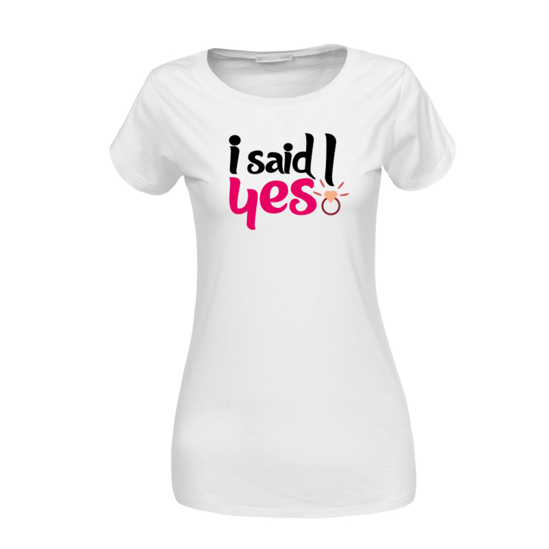 I said yes! | grafikás lánybúcsús női pamutpóló