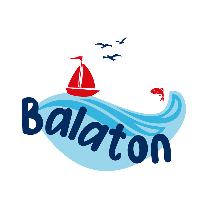 Balatoni piros hajó | grafikás férfi póló