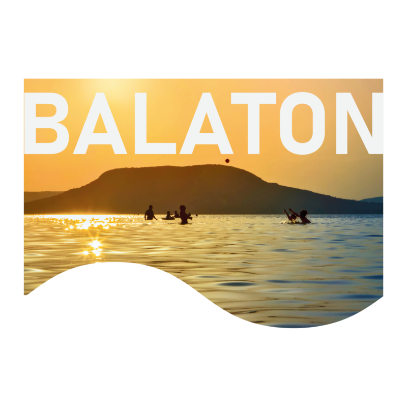 Balatoni látkép | grafikás női pamutpóló