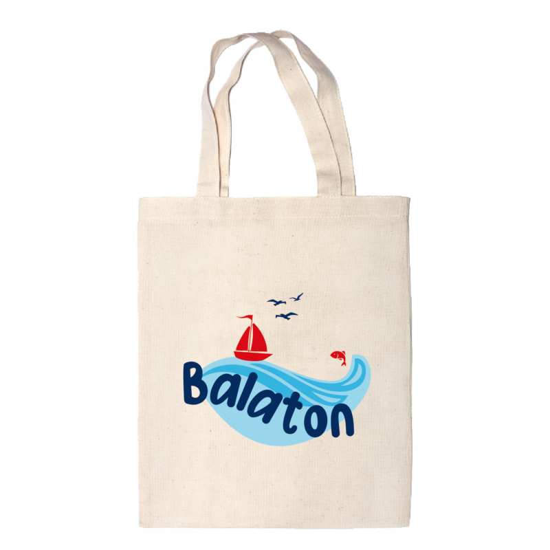 Balatoni piros hajó | grafikás vászontáska