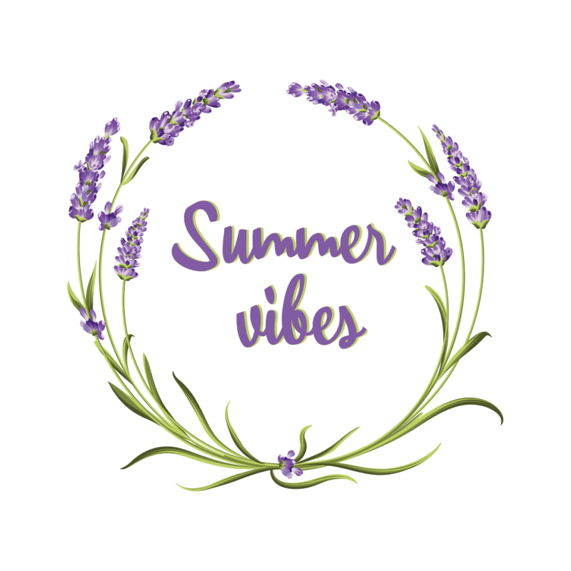 Summer vibes levendula | grafikás női pamutpóló