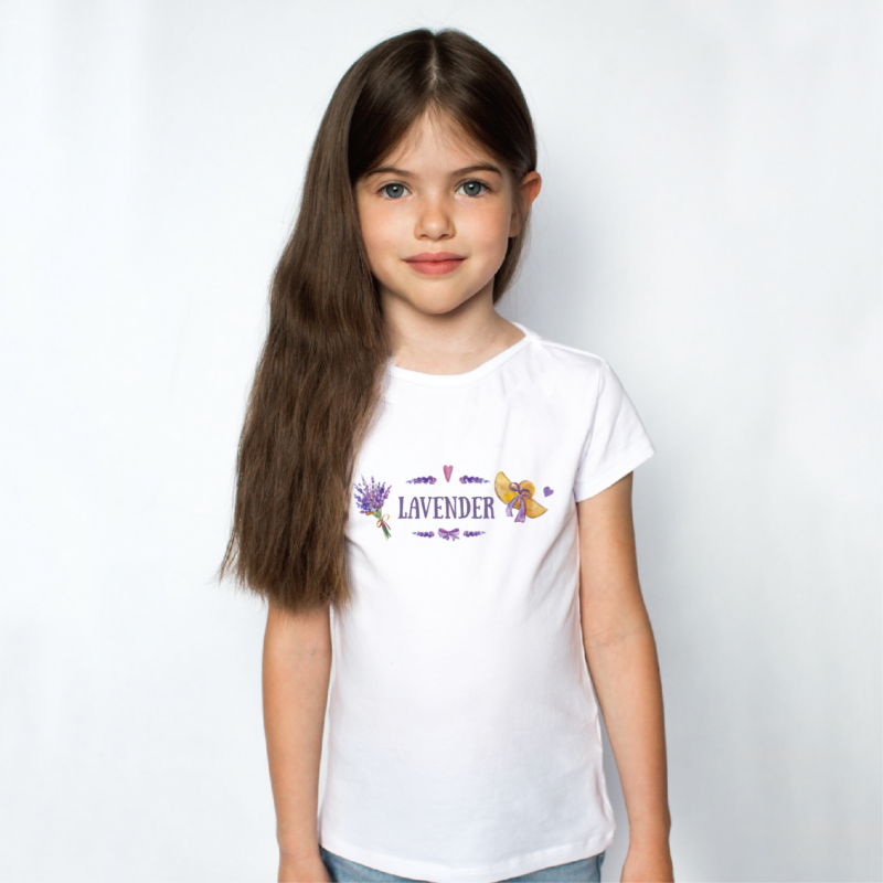 Lavender Kalapos | grafikás lány pamutpóló