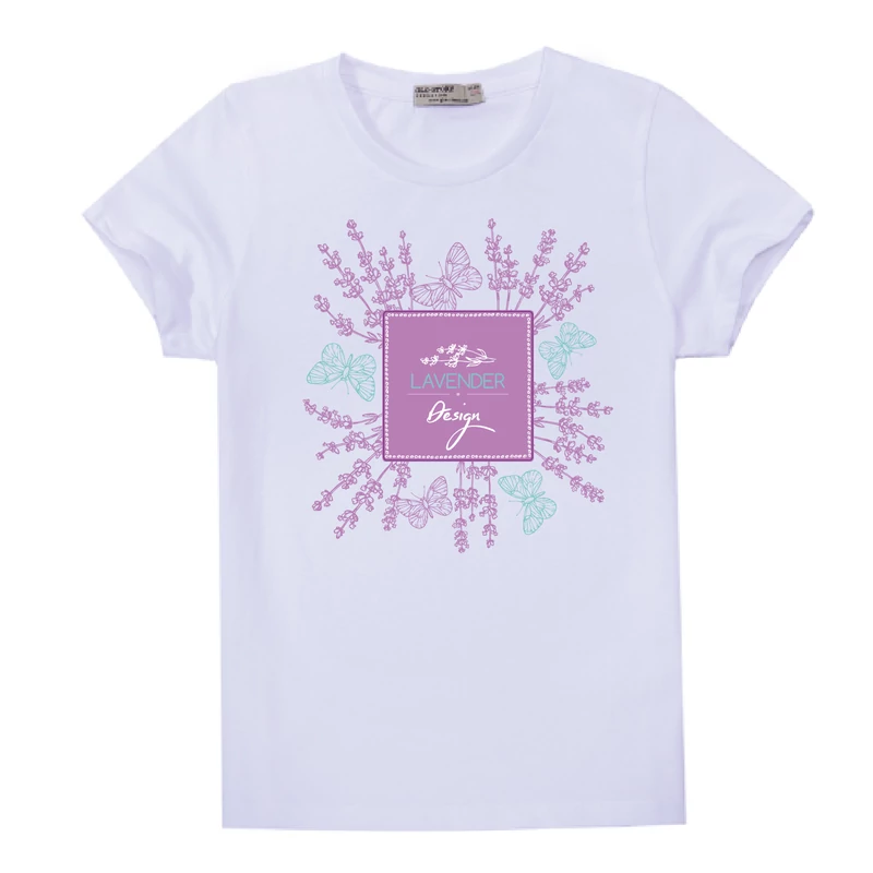 Lavender design | grafikás lány pamutpóló