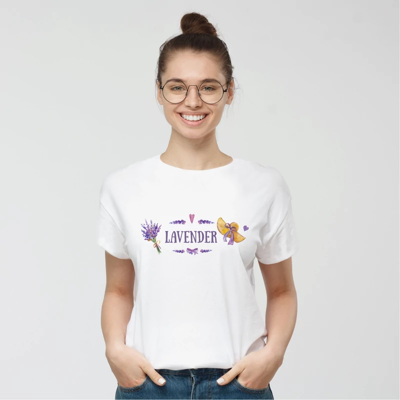 Lavender Kalapos | grafikás női pamutpóló