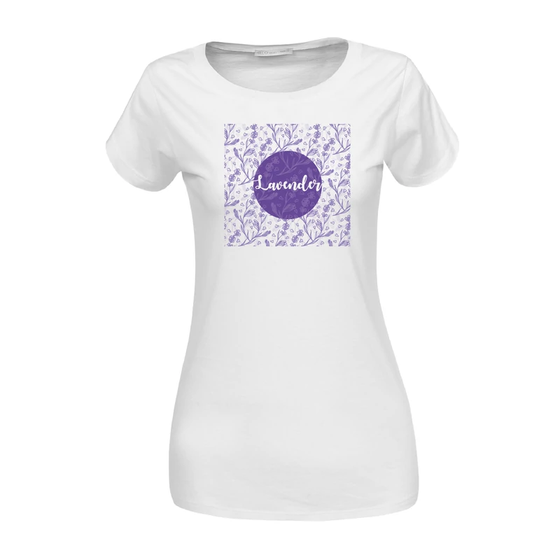 Lavender - körben | grafikás női pamutpóló