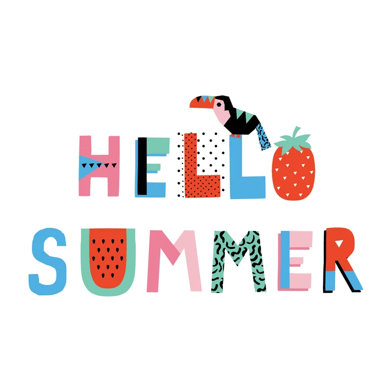 Hello summer - epres | grafikás lány pamutpóló