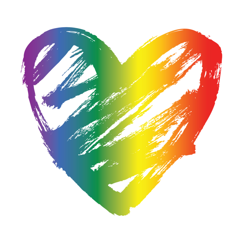Rainbow heart | grafikas férfi pamutpóló