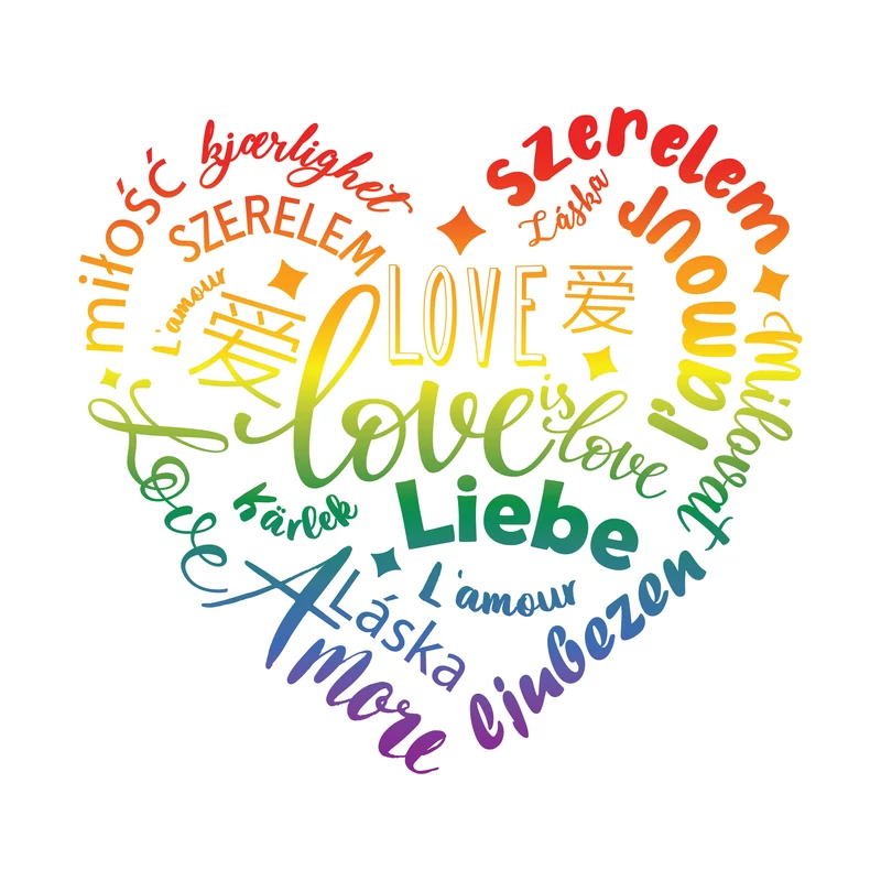 International love | grafikás női pamutpóló