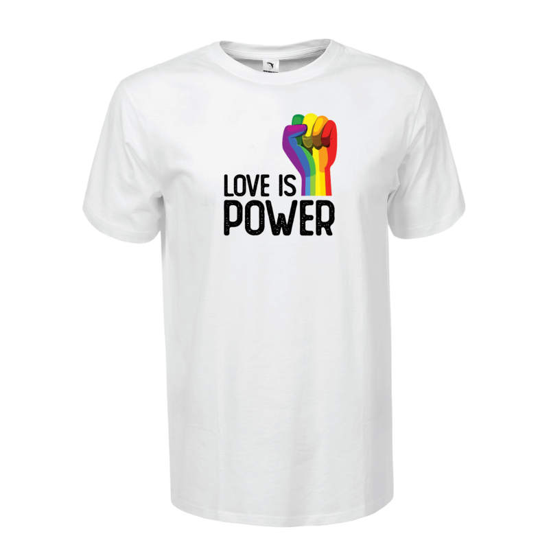 Love is power | grafikas férfi pamutpóló