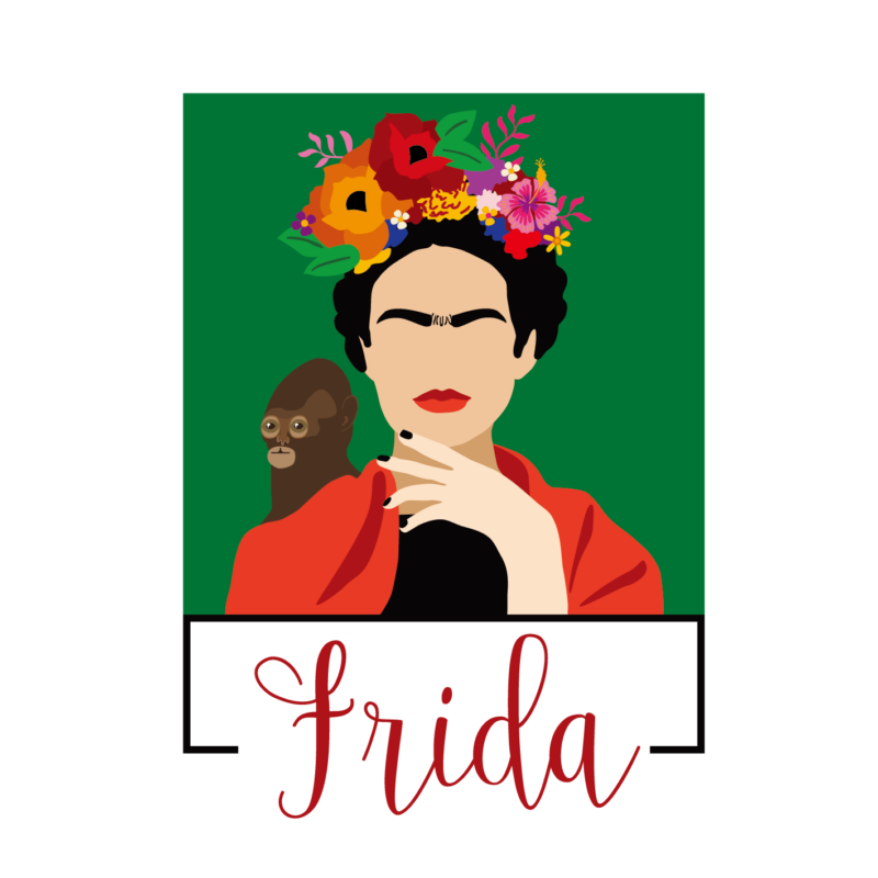 Majmos Frida | grafikás női pamutpóló