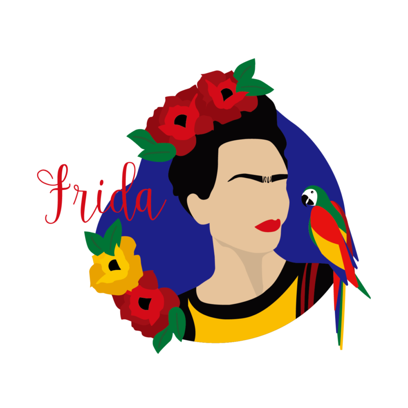 Papagájos Frida | grafikás vászontáska
