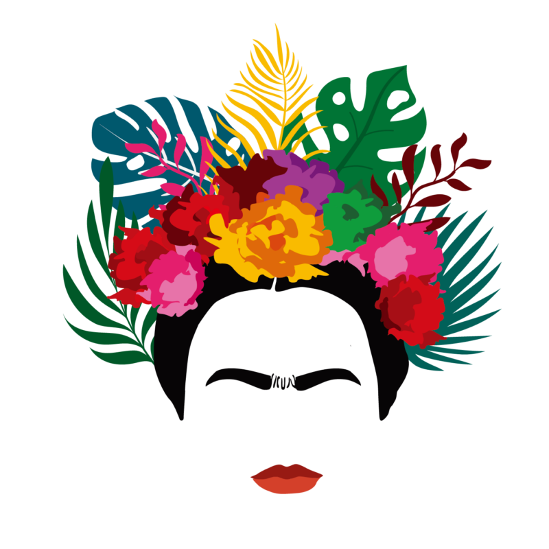 Virágos Frida | grafikás női pamutpóló