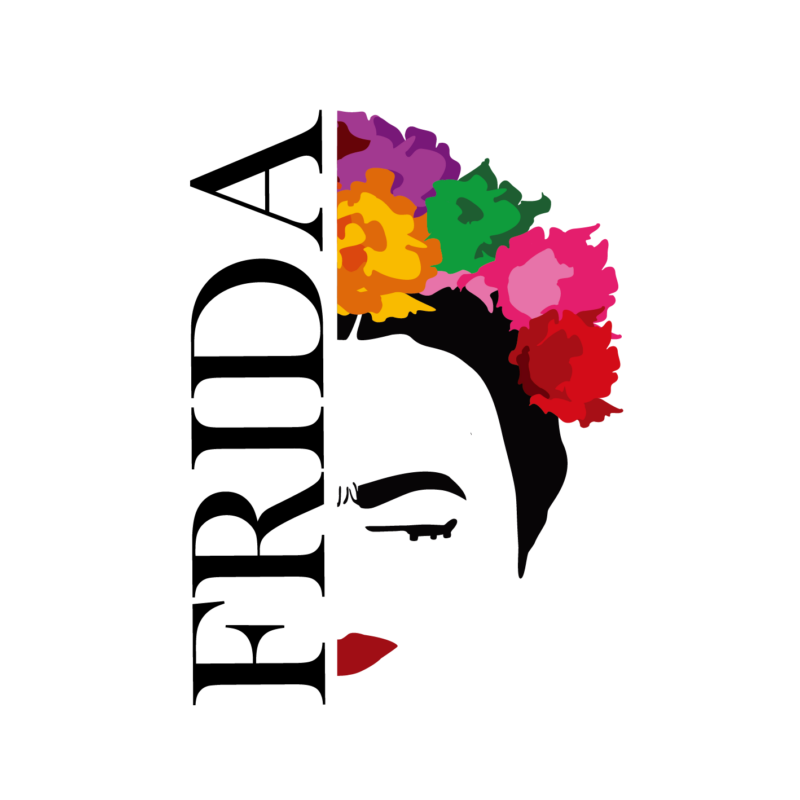 Frida színes portré | grafikás női pamutpóló