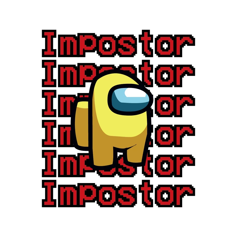 IMPOSTOR PIROS | mintás Among us fiú póló