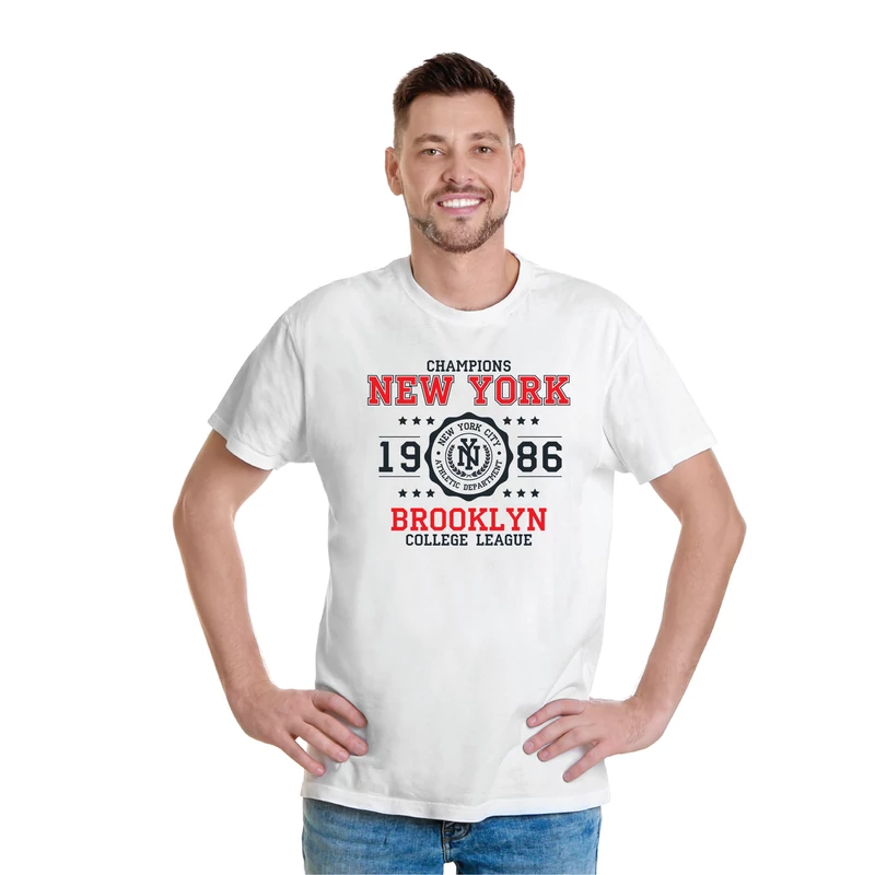 New York Champions | university stílusú férfi póló