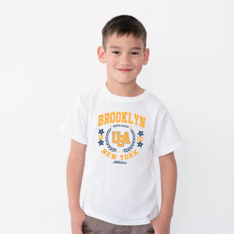 Brooklyn Athletics |university stílusú fiú póló