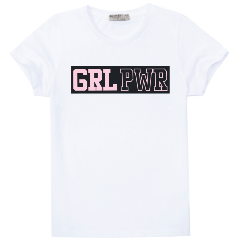 GRL PWR |university stílusú lány póló