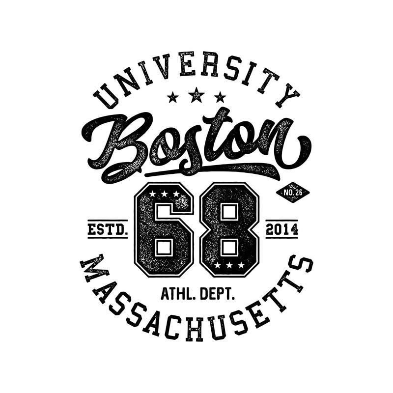 Boston 68  |university stílusú női póló