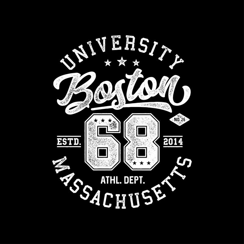 Boston 68  |university stílusú női póló