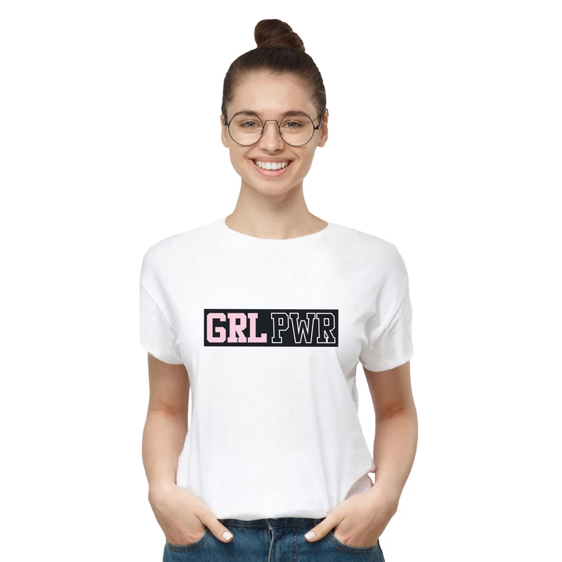 GRL PWR | university stílusú női póló