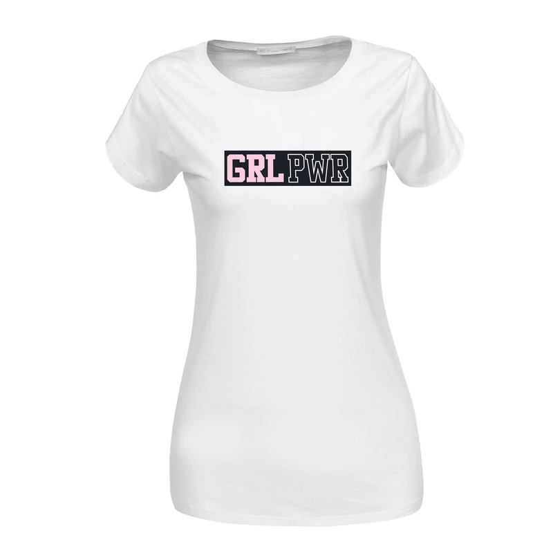 GRL PWR | university stílusú női póló